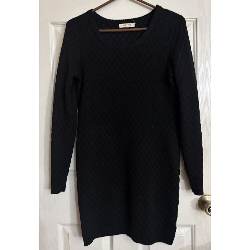 Pink Rose Black Sweater Dress Size Large.